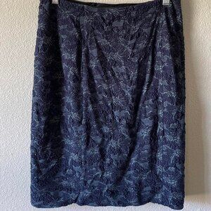 NWT Lysse Pencil Skirt Navy Blue Floral Small Petite